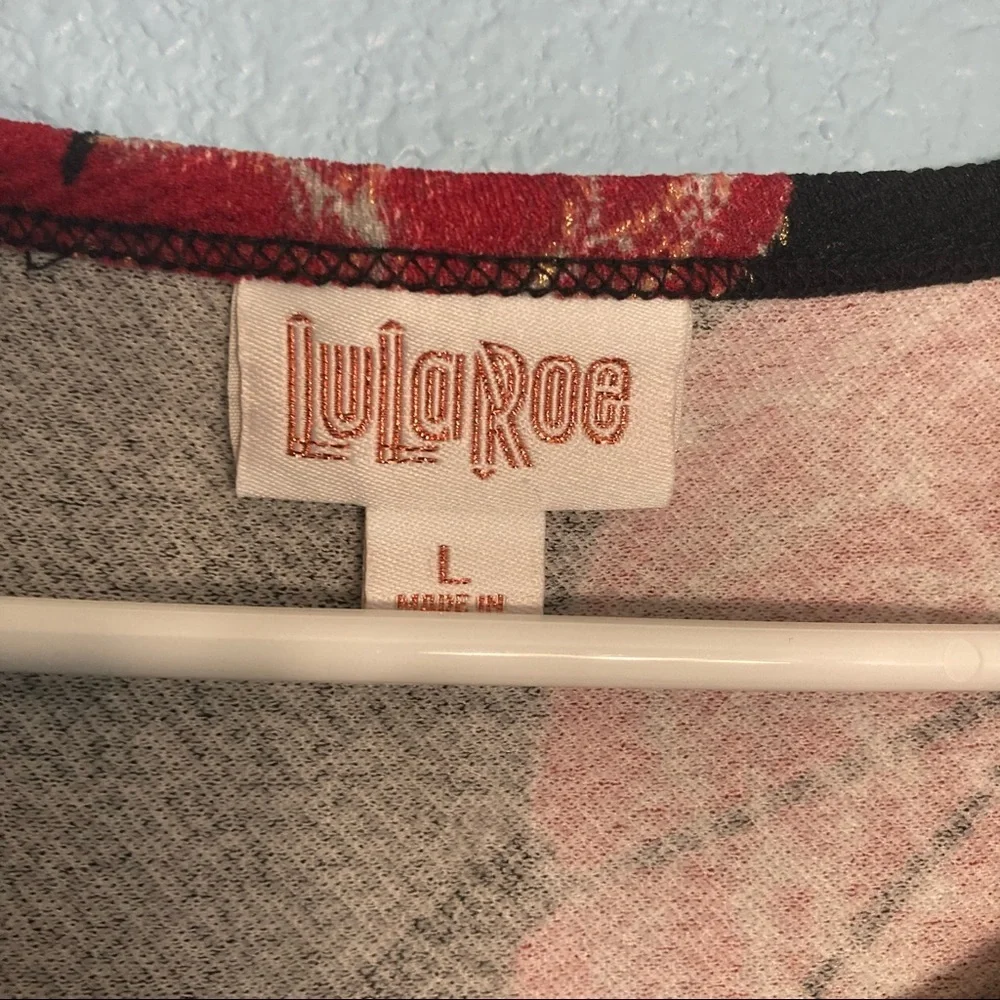 LuLaRoe Floral 3/4 Sleeve Dress - Black/Red - Large - Picture 3 of 8